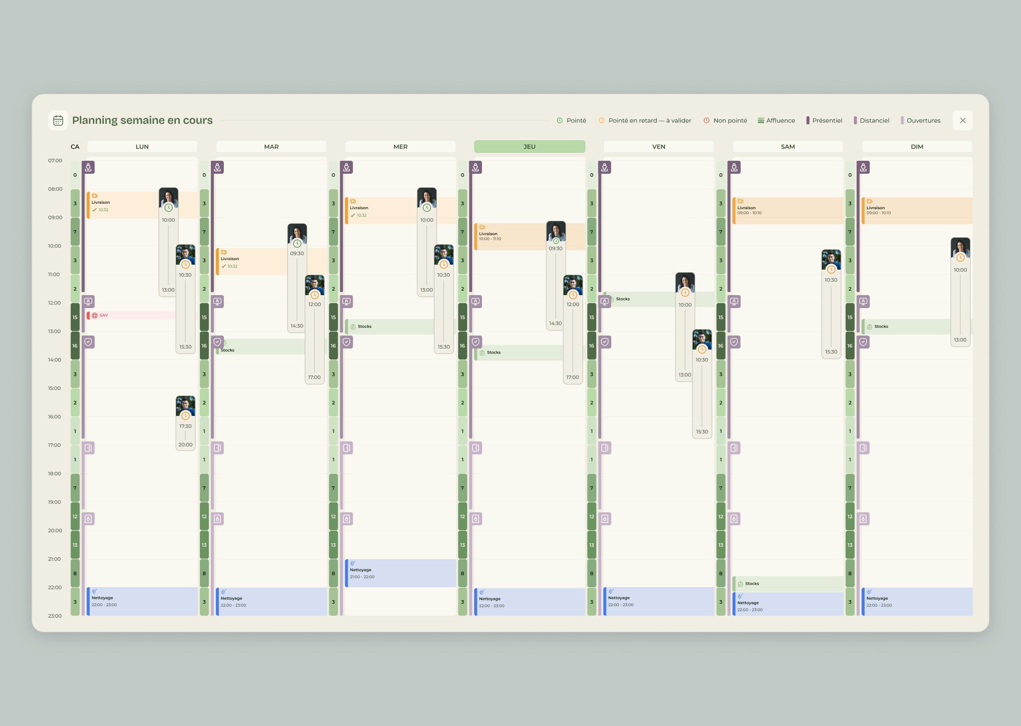Planning hebdomadaire ADV Lucie